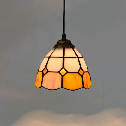 Mediterranean Mosaic Stained Glass Pendant Light