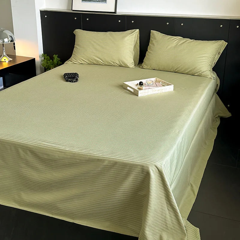 Decorbites™ Luxus-Baumwoll-Satin-Streifen-Bettwäsche-Set mit 2 Kissenbezügen