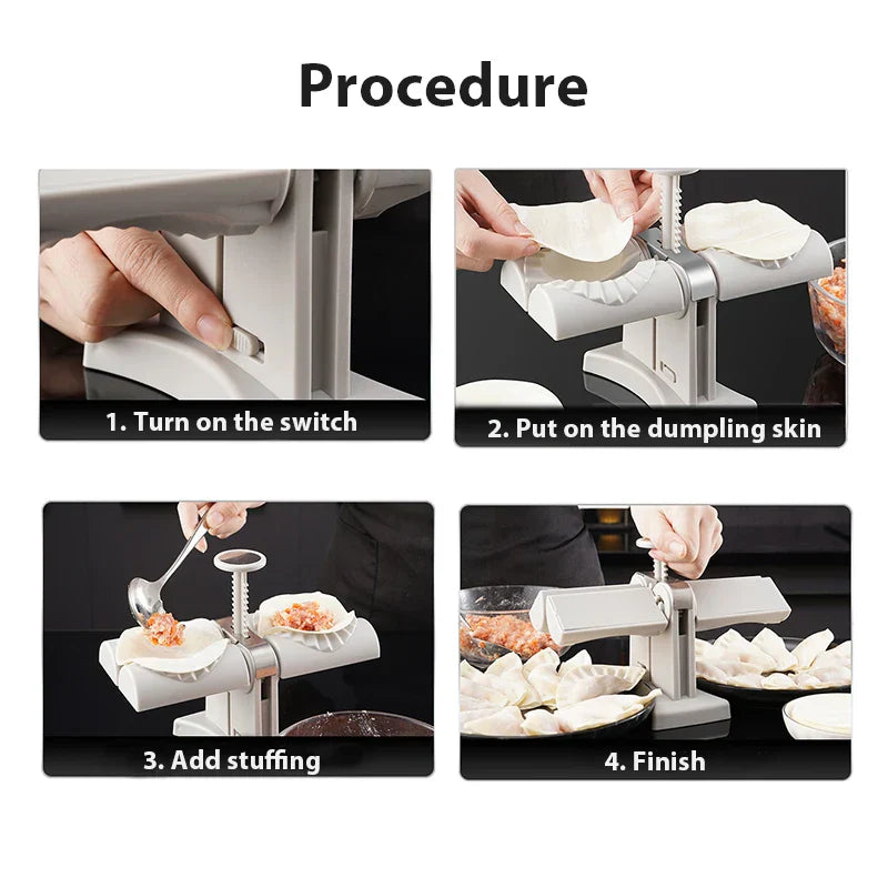 DecorBites™ Dumplings Press: Double Head Automatic Empanadas Ravioli Maker