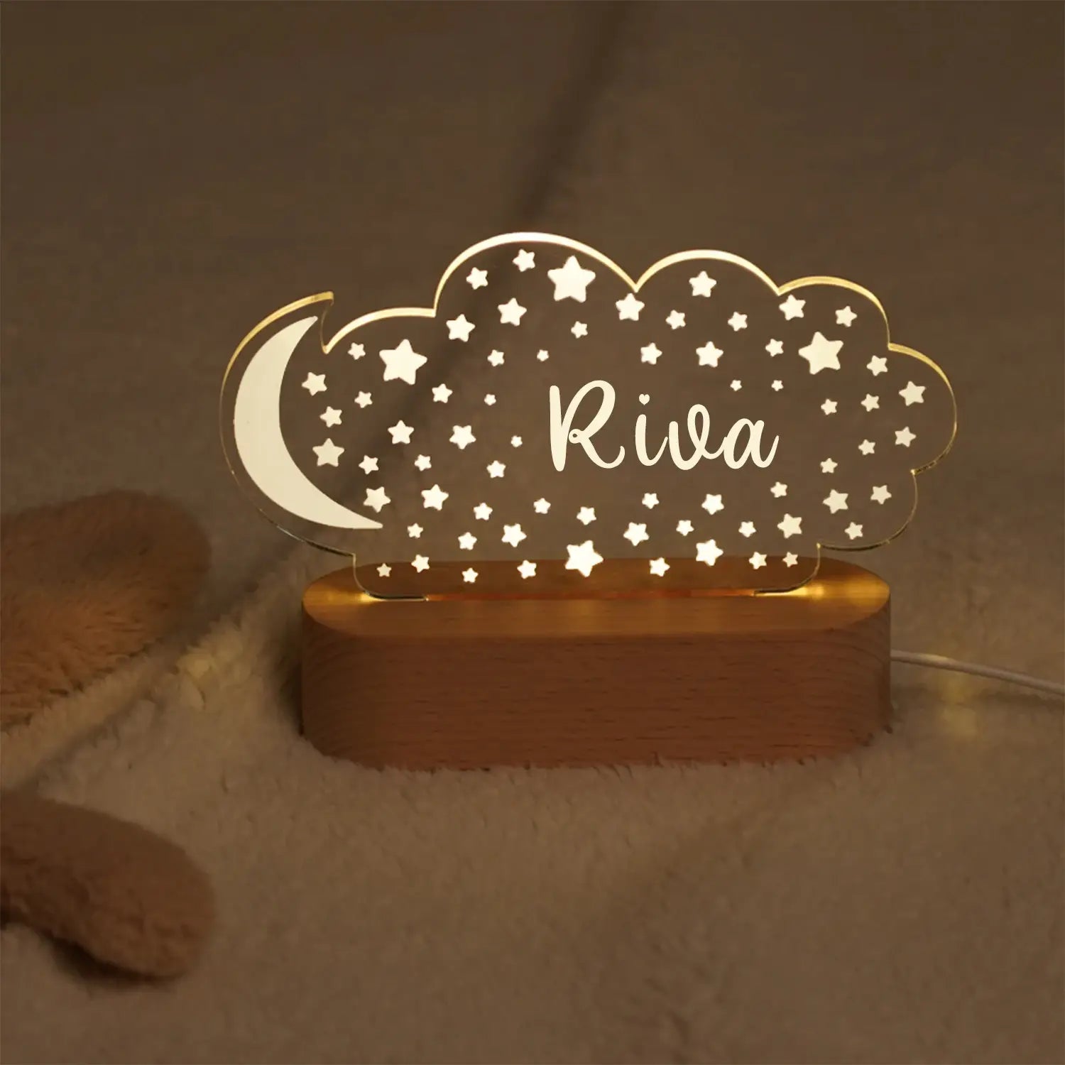 Decorbites™ Baby-Kinder-USB-Nachtlicht personalisierte Kinder-Namenslampe individuelles Kinderzimmer Neugeborenen-Schlafzimmer Heimdekoration