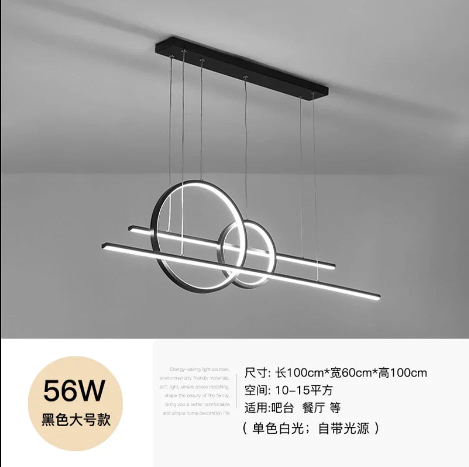 DecorBites™ Gold Black Dimmable LED Chandelier for Dining Room Kitchen Bar Lighting