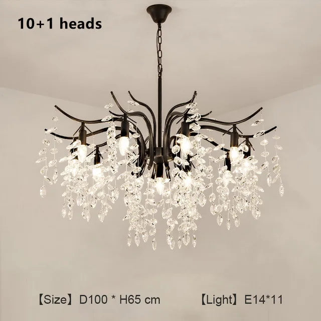 DecorBites™ Crystal Chandelier: Modern Luxe LED Branch Lighting for Living Room and Bedroom.