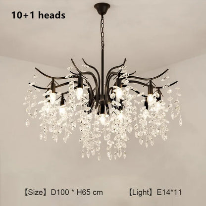 DecorBites™ Crystal Chandelier: Modern Luxe LED Branch Lighting for Living Room and Bedroom.