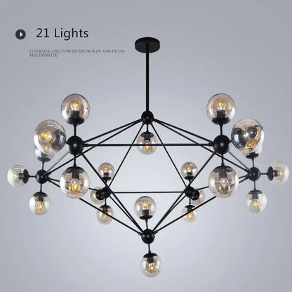 DecorBites™ Glass Bean Industrial Pendant Light for Living Room Bedroom Loft