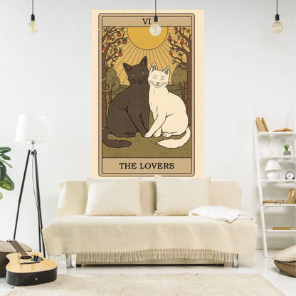 Decobites Magic Cat Tapestry Wall Hanging Moon Divination Witchcraft Decor.