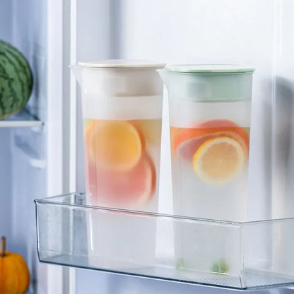 DecorBites™ Large Capacity Cold Water Bottle for Lemon Tea, Half Transparent, Low Temperature Resistant