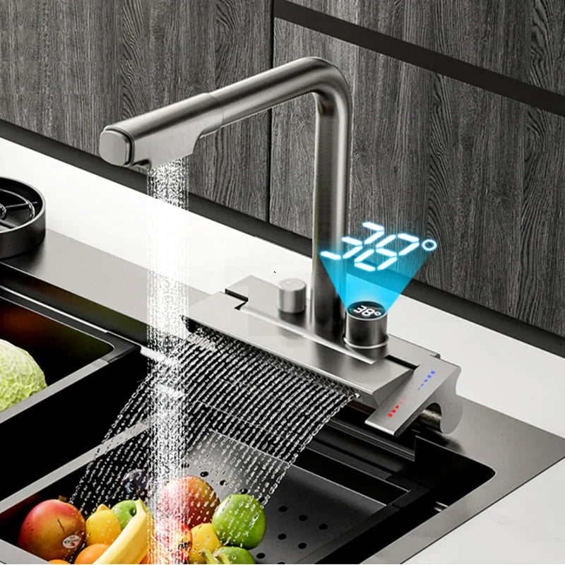 DecorBites™ Digital Display Pull Out Kitchen Faucet