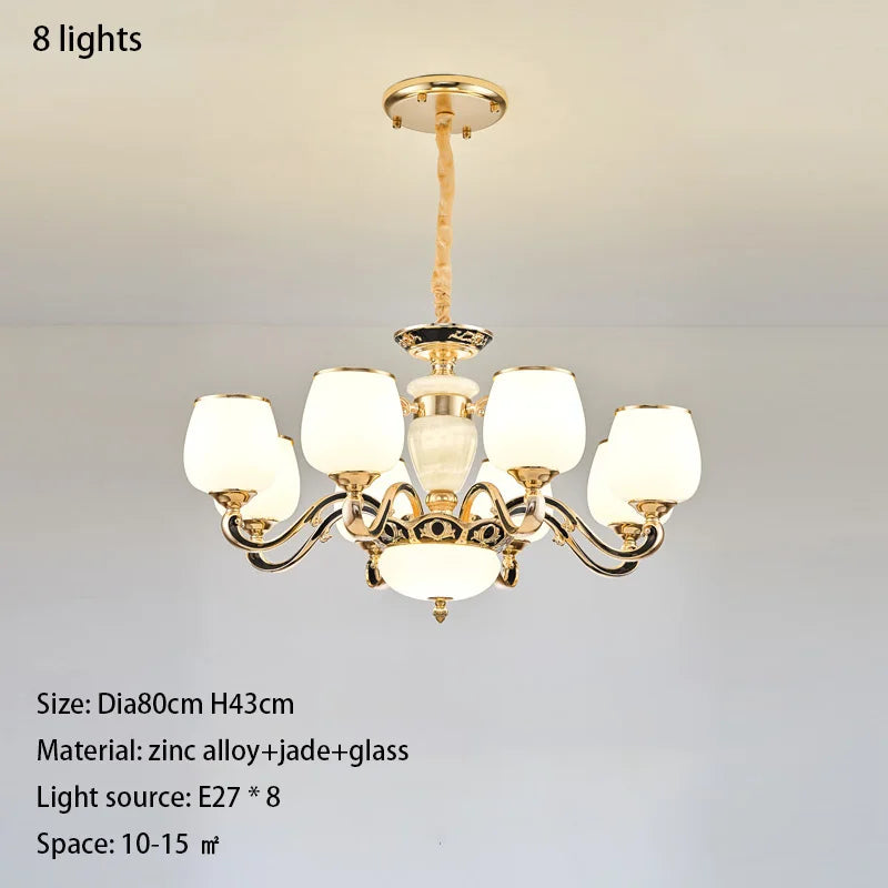 DecorBites™ Jade Pendant Lamp: European Luxury for Living Room, Villa, Dining Room, Bedroom