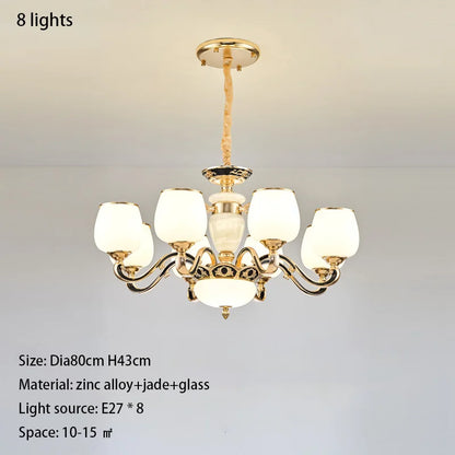 DecorBites™ Jade Pendant Lamp: European Luxury for Living Room, Villa, Dining Room, Bedroom
