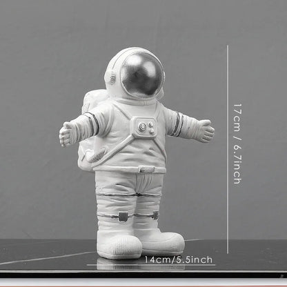 Figuras de astronautas DecorBites™: Escultura moderna de astronauta con luna, regalo perfecto para hombre y novio