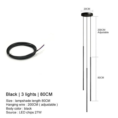 DecorBites™ Black LED Chandelier Pendant Lights for Dining Room and Bedroom