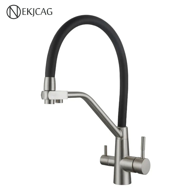 Gold 360-Degree Kitchen Faucet Stainless Steel