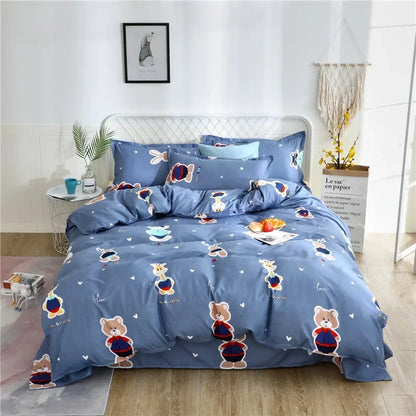 DecorBites™ Cartoon King Size Duvet Set 220x240 with Pillowcase - Skin Friendly & Comfortable