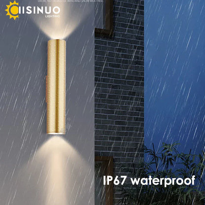 DecorBites™ Gold LED Wall Lamp 96V 220V IP67 Waterproof Outdoor Sconce Light