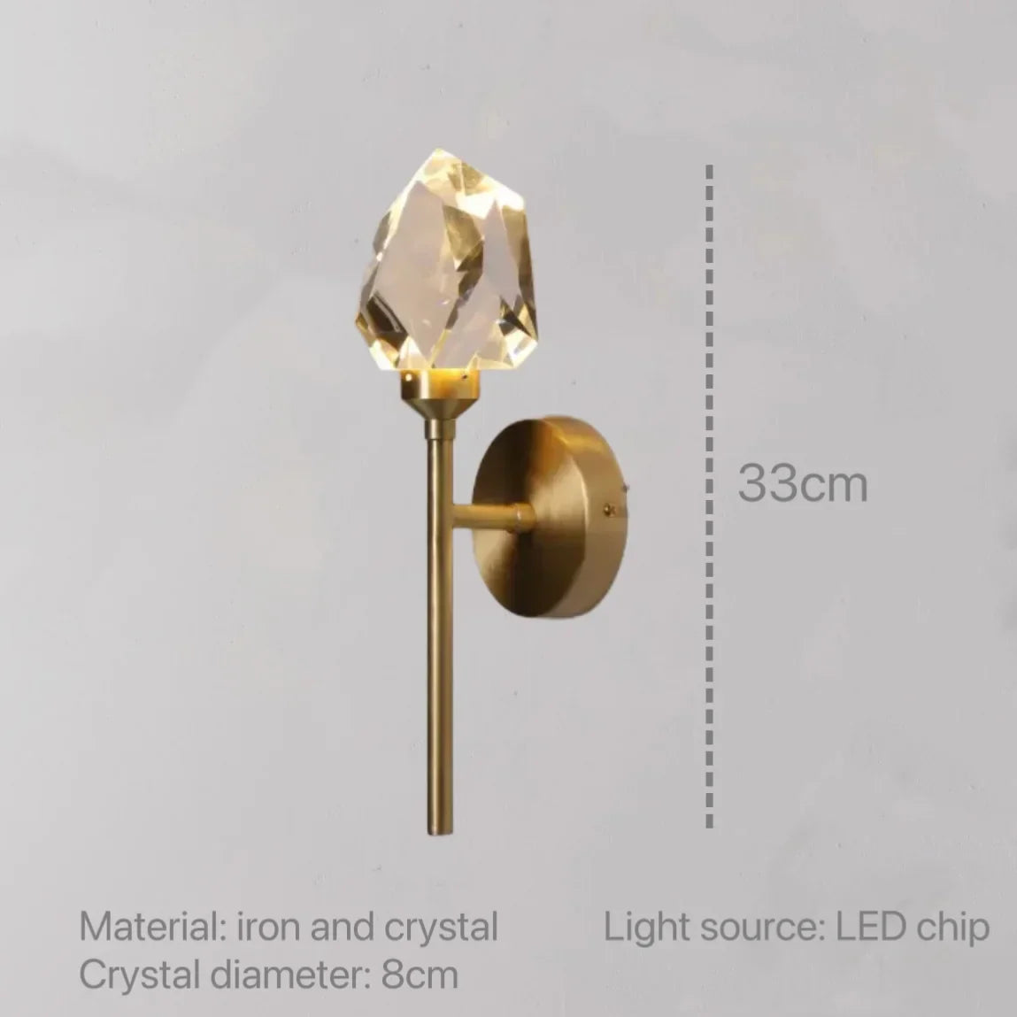 Aplique de pared de cristal DecorBites™: Lámpara LED moderna para dormitorio, sala de estar y pasillo