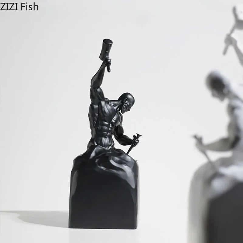 ديكوربايتس™ تمثال شخصية فنية تجريدية من الراتنج لتزيين المكتب