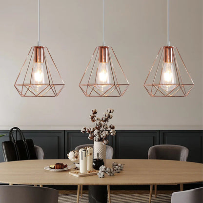 DecorBites™ Industrial Metal Cage Pendant Lamp for Home Lighting