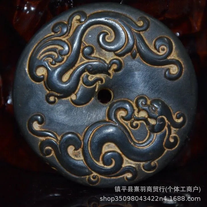 DecorBites™ Black Iron Meteorite Sun God Statue - Hongshan Culture Archaize Sculpture