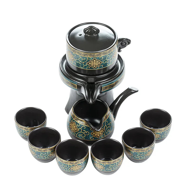 DecorBites™ Ceramic Kung Fu Tea Set with Custom Logo - Luxury Teaware Gift