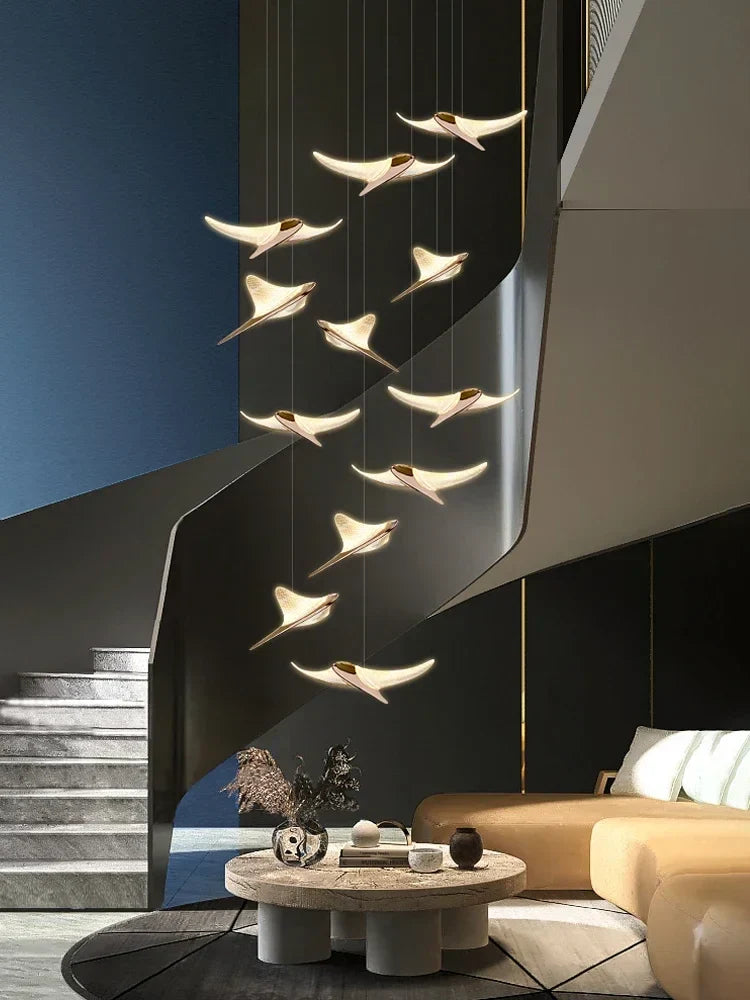 DecorBites™ Dolphin Pendant Chandelier: Luxe Staircase & Lobby Décor for Hotel, Mall & Home