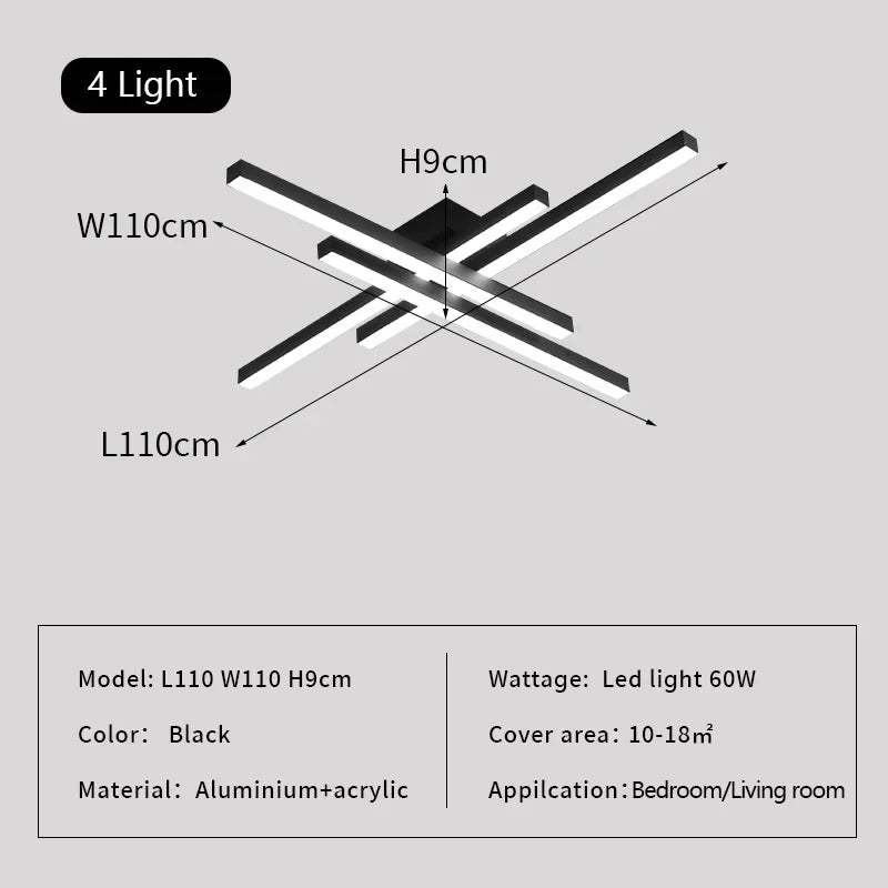 Decorbites™ Lineares LED-Deckenleuchte für Wohnzimmer- und Schlafzimmerbeleuchtung
