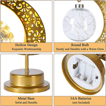 DecorBites™ LED Ramadan Moon Star Night Light Table Lamp for Eid Decoration