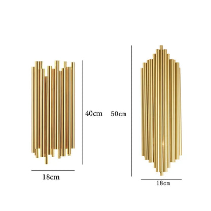 DecorBites™ Golden LED Tube Wall Sconce Light for Living Room, Dining Hall, Stair Decor