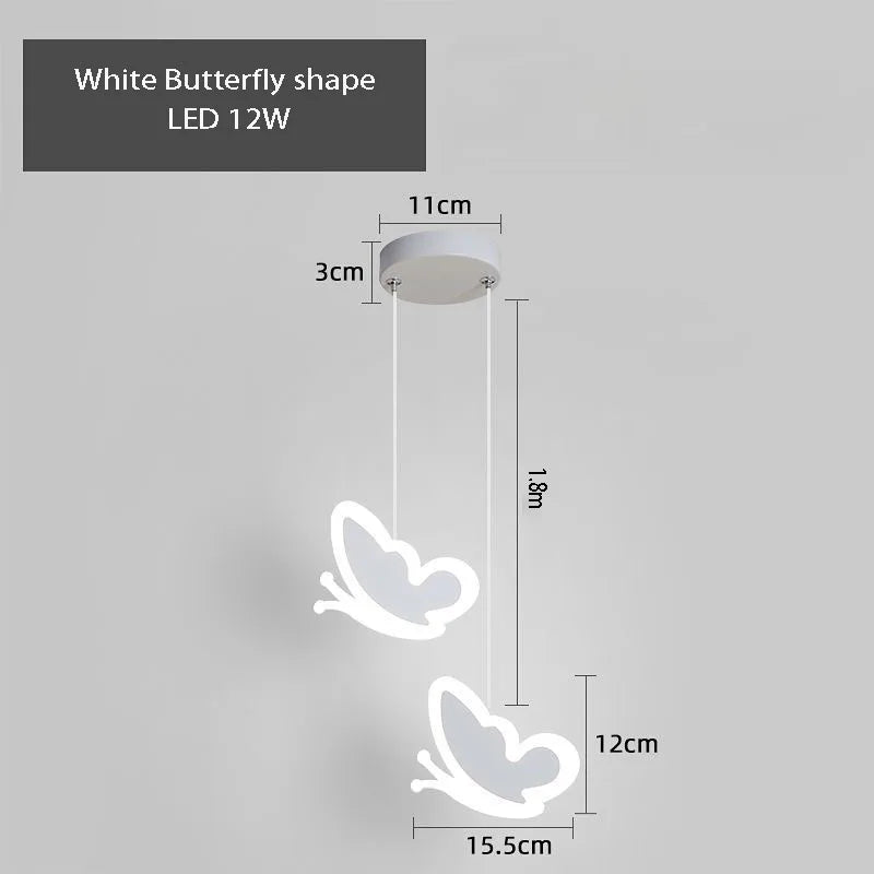 DecorBites™ Heart Blossom Butterfly LED Chandelier for Children's Room