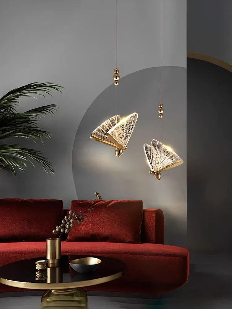 DecorBites™ Butterfly Acrylic Chandelier Modern Ceiling Light Pendant Lamp for Living Room