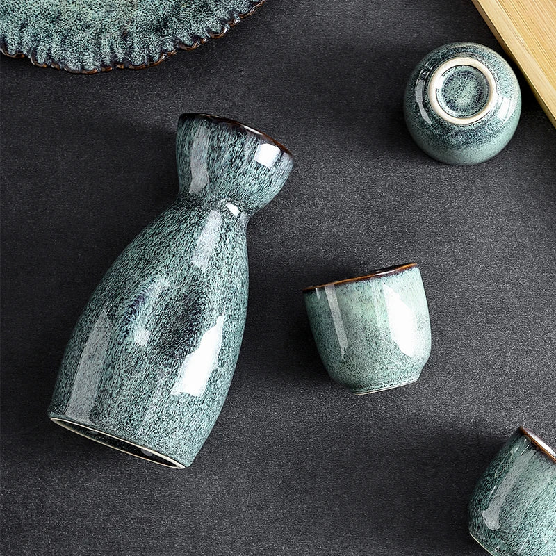 Juego de Cerámica Japonesa Vintage Decorbites™ para Vino | Dispensador Comercial para Sake y Shochu