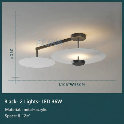 DecorBites™ Black Gold Round Chandelier with Remote Control Dimming Ceiling Lights