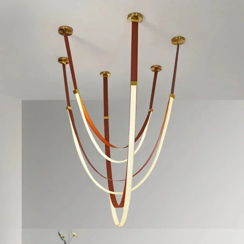 Nordic Belt Pendant Light in Black or Orange