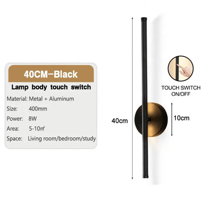 DecorBites™ Dimmable LED Wall Sconce Black Wall Lighting for Bedroom Living Room
