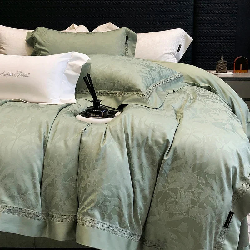 DecorBites™ 1000TC Lyocell Cotton Jacquard Luxury Bedding Set with Soft Silky Feel