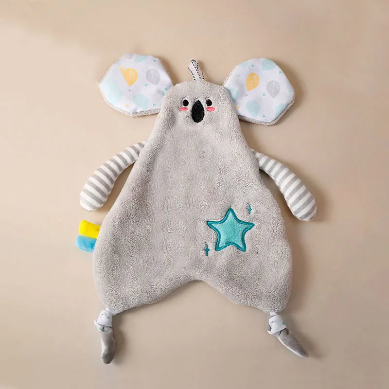 DecorBites™ Cartoon Animals Hand Towel: Soft Coral Fleece, High Absorbency, Skin Friendly Kids' Towel