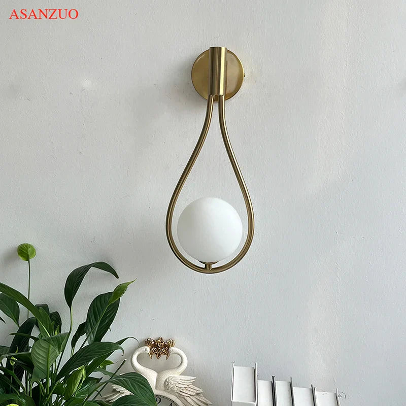 DecorBites™ Brass Wall Sconce Glass Ball Modern LED Lighting