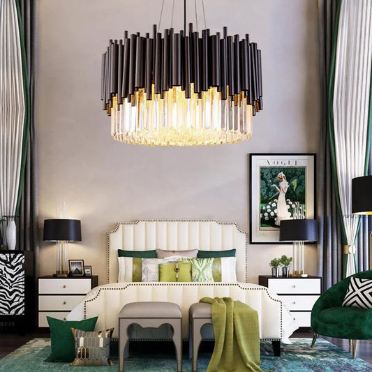 DecorBites™ Crystal Chandelier: Modern Luxury Lighting for Elegant Living and Dining Rooms