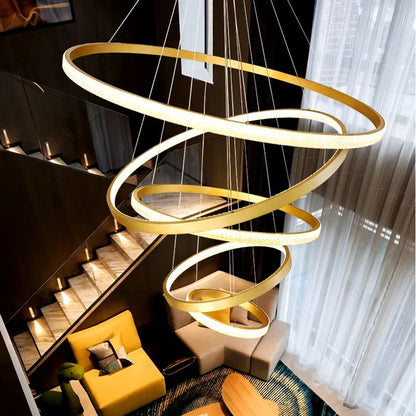 DecorBites™ Crystal Chandelier: Modern Stair Pendant Light for Living Room, Interior Lighting Fixture