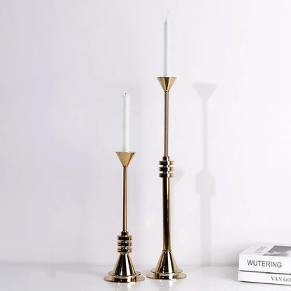 DecorBites™ Gold Geometric Candle Holder Candelabrum for Wedding Centerpieces and Home Decoration