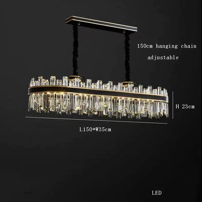 DecorBites™ Crystal Chandelier Round Light Fixture for Luxury Living Room Décor