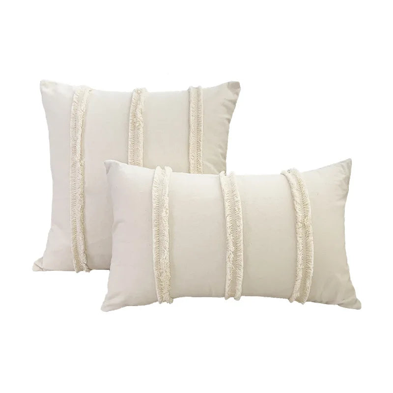 DecorBites™ Boho White Lace Floral Sofa Cushion Cover Wedding Decor Throw Pillows