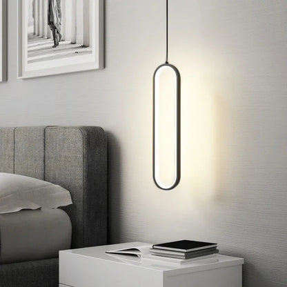Nordic Black LED Pendant Light in Minimalist Aluminum