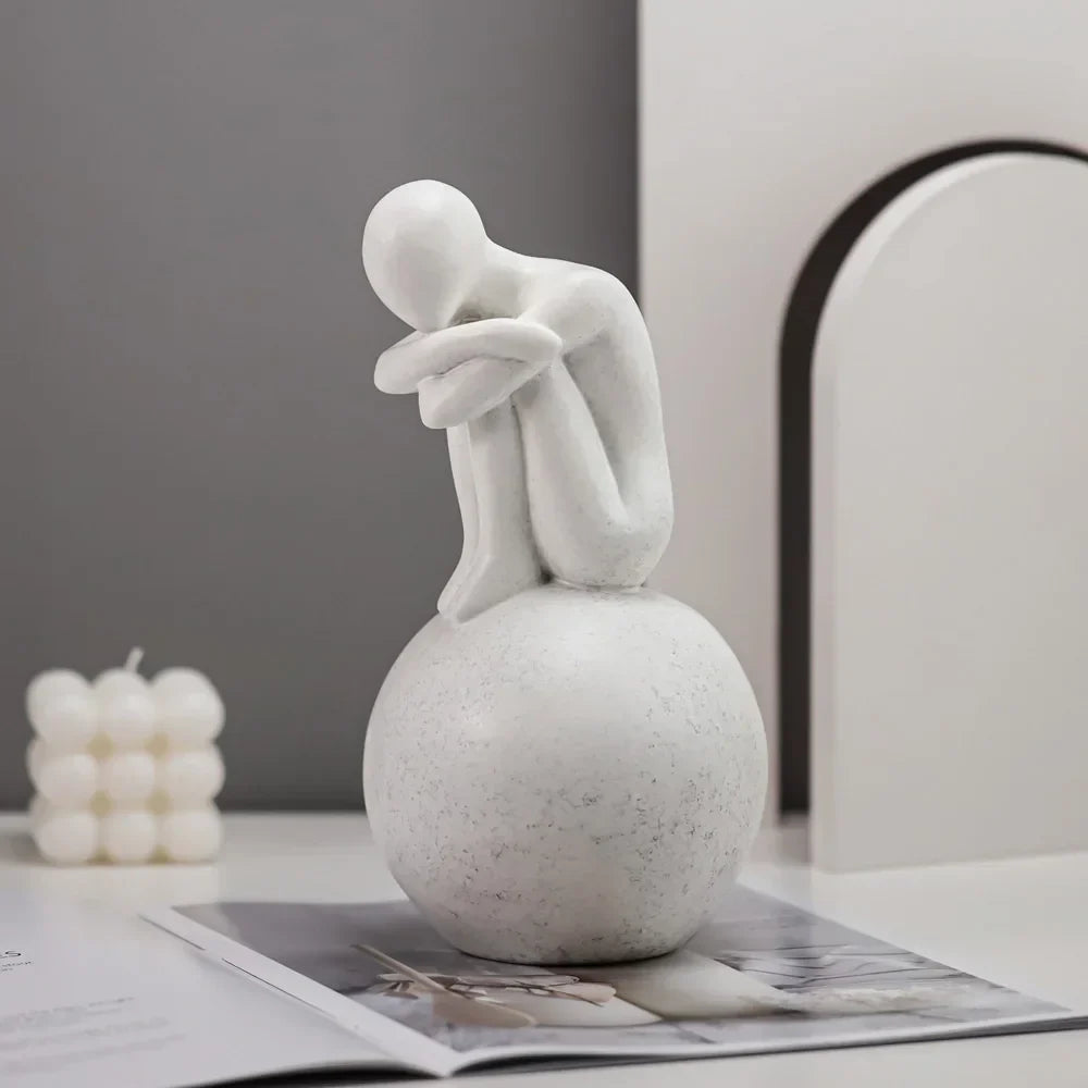 مجموعة تماثيل راتنجية لأشخاص تجريديين من DecorBites™ لديكور المنزل الحديث