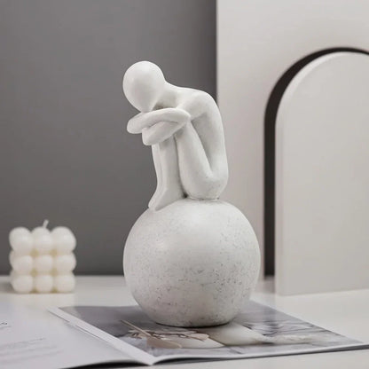 مجموعة تماثيل راتنجية لأشخاص تجريديين من DecorBites™ لديكور المنزل الحديث