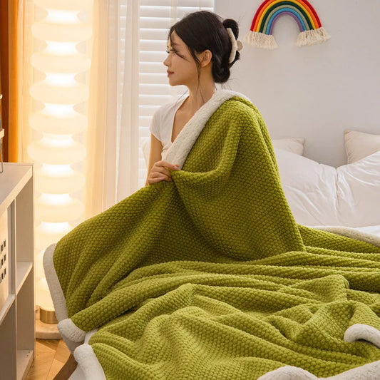 DecorBites™ High-Density Plush Double-Layer Blanket - Multi-Functional and Cozy Warmth