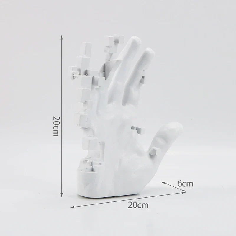 ديكور بايتس™ - منحوتة فسيفساء تجريدية مصنوعة يدويًا من الراتنج، ديكور سطح مكتب منزلي