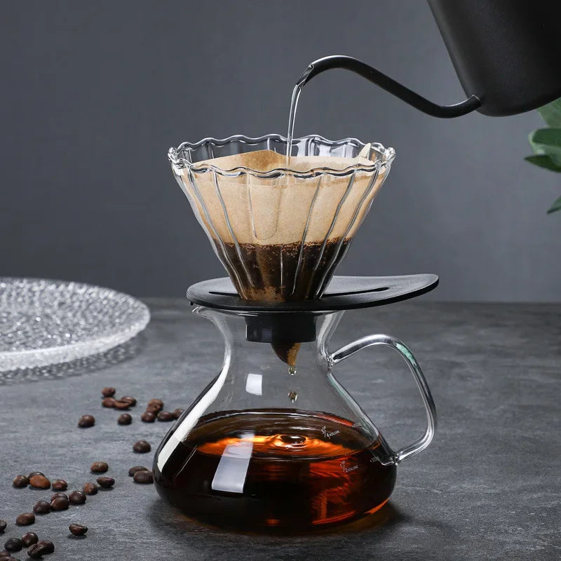 Juego de café con olla de goteo de vidrio Decorbites™ con filtro y hervidor