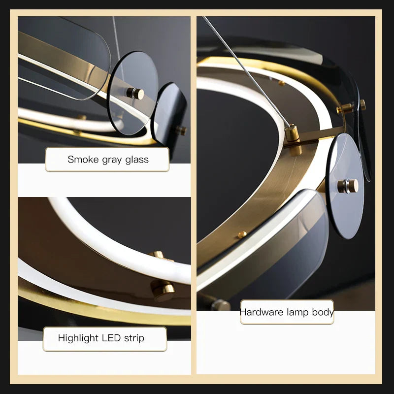 DecorBites™ Circular Ring LED Chandelier: Modern Lighting for Living, Bedroom, Dining Room