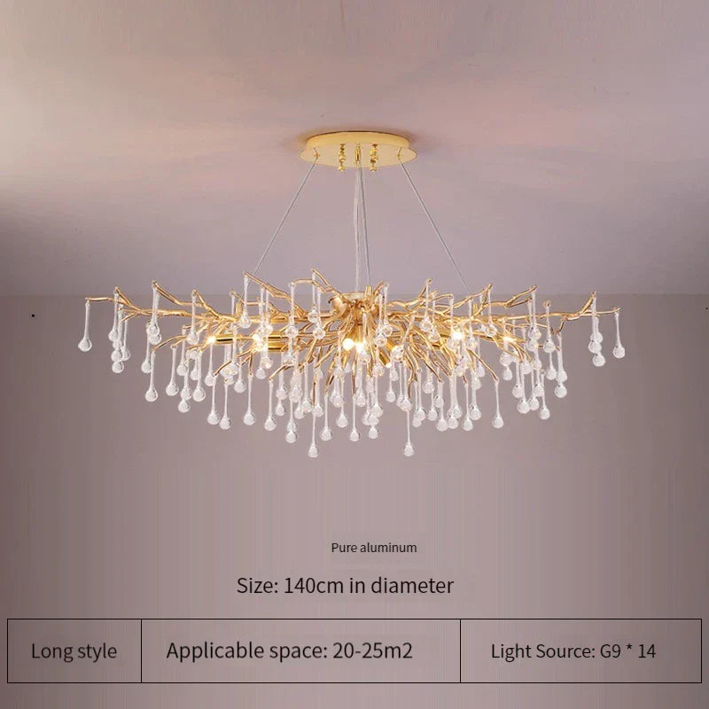 DecorBites™ Elegant Gold Crystal Chandelier for Modern Luxury Living Spaces