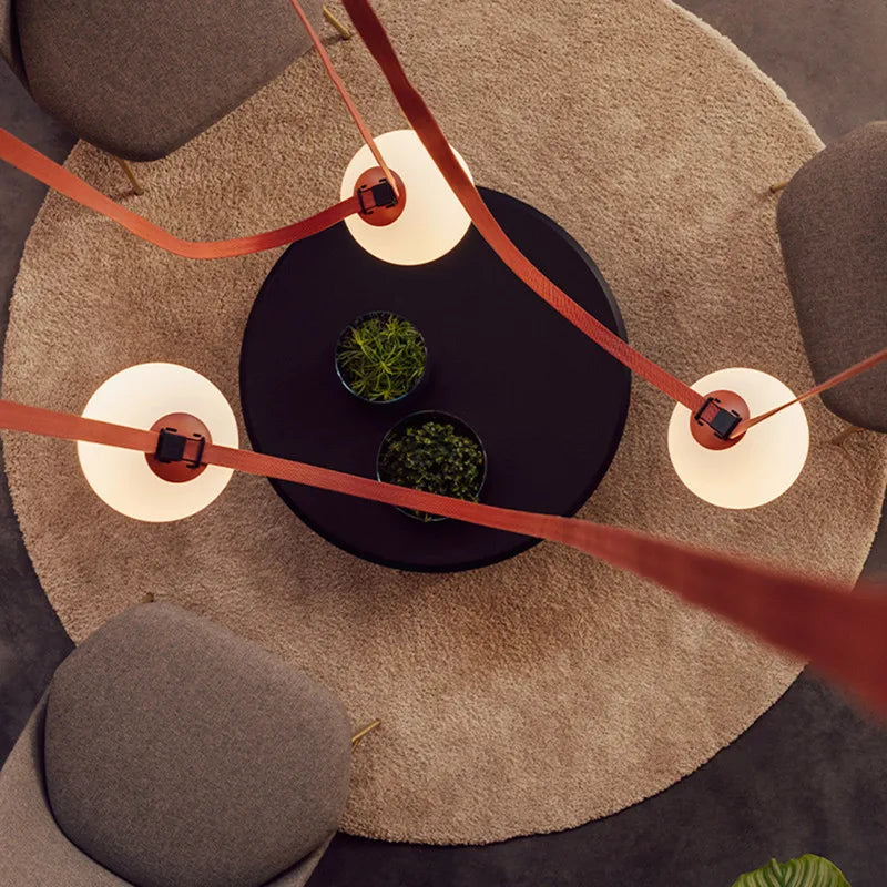 Lámpara colgante LED con bola de cristal DecorBites™ - Negro y naranja, diseño moderno para iluminación interior